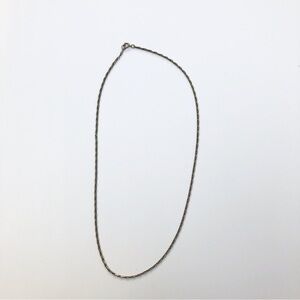Thin anchor chain/ long link necklace in silver